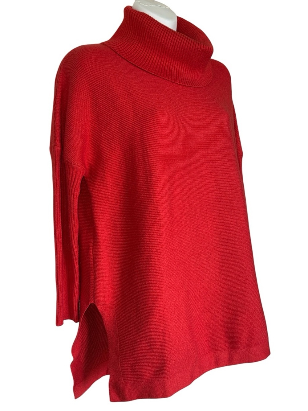 Efan Turtleneck Sweater, Women's, S, Red, EUC, Cozy knit, Horizontal Ribbing